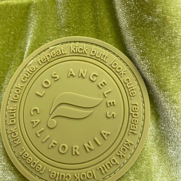 Fabletics Lime Green VELVET Puffer Jacket Size Medium - Picture 3 of 5